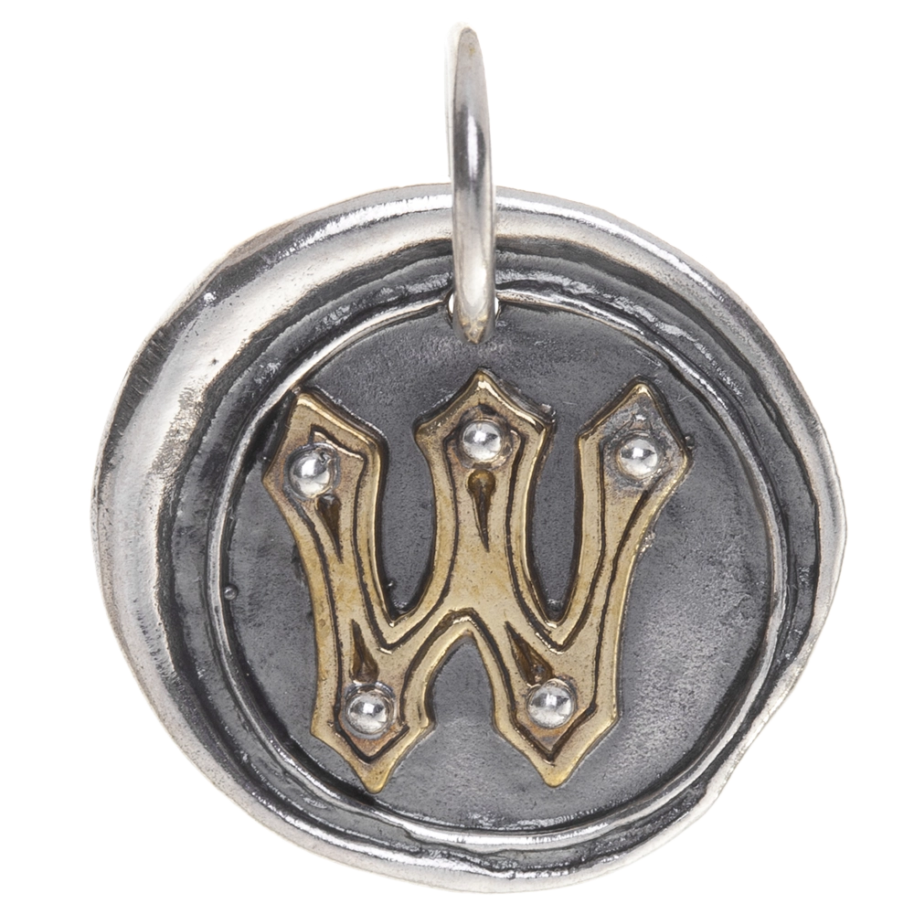 Waxing Poetic Rivet Insignia Charm - W